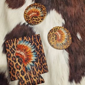 Car coaster and koozie set